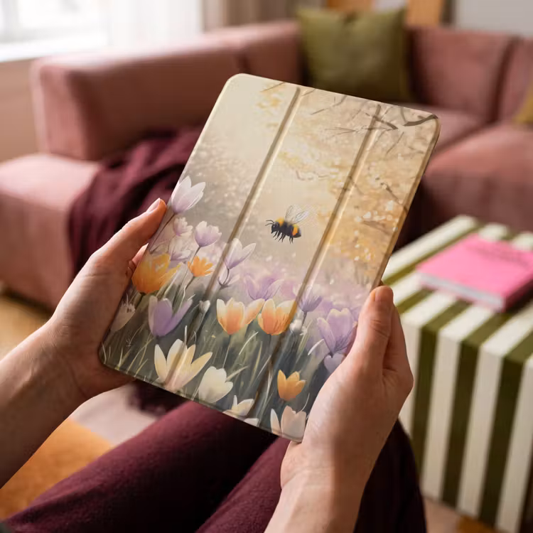iPad-Hülle - Veilchen - Biene - Sonnenlicht — 4