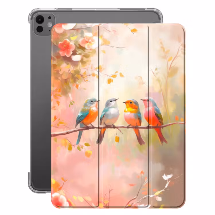 iPad-Hülle - Vögel - Bunt - Zweig — 1