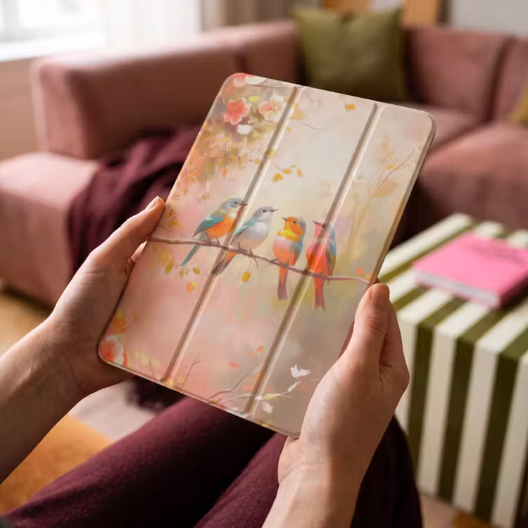 iPad-Hülle - Vögel - Bunt - Zweig — 4