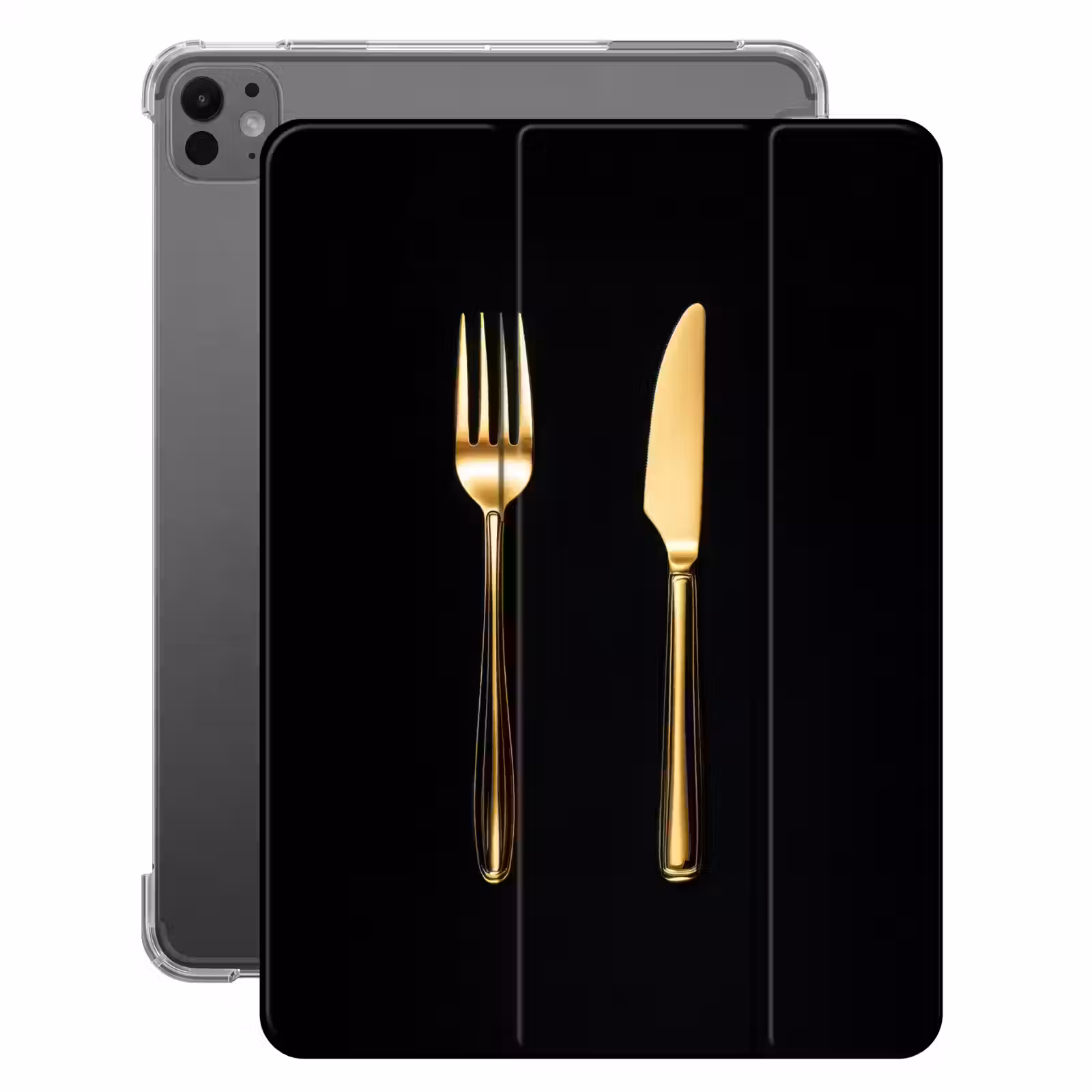iPad-Hülle - Besteck - Gold - Messer - Gabel — 1