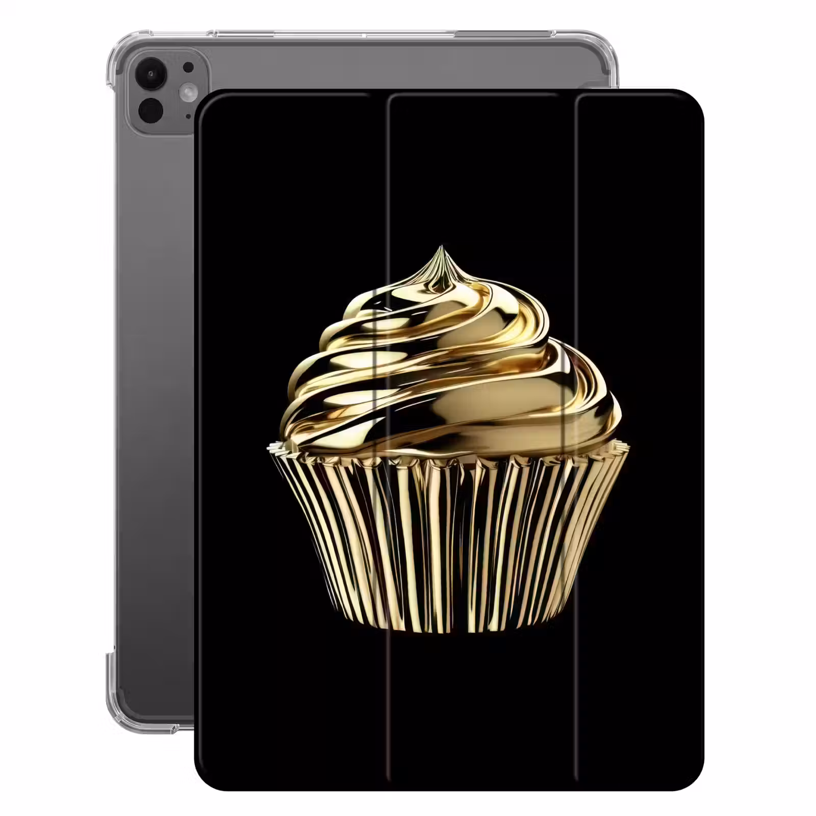 iPad-Hülle - Cupcake - Lebensmittel - Gold - Schwarz — 1
