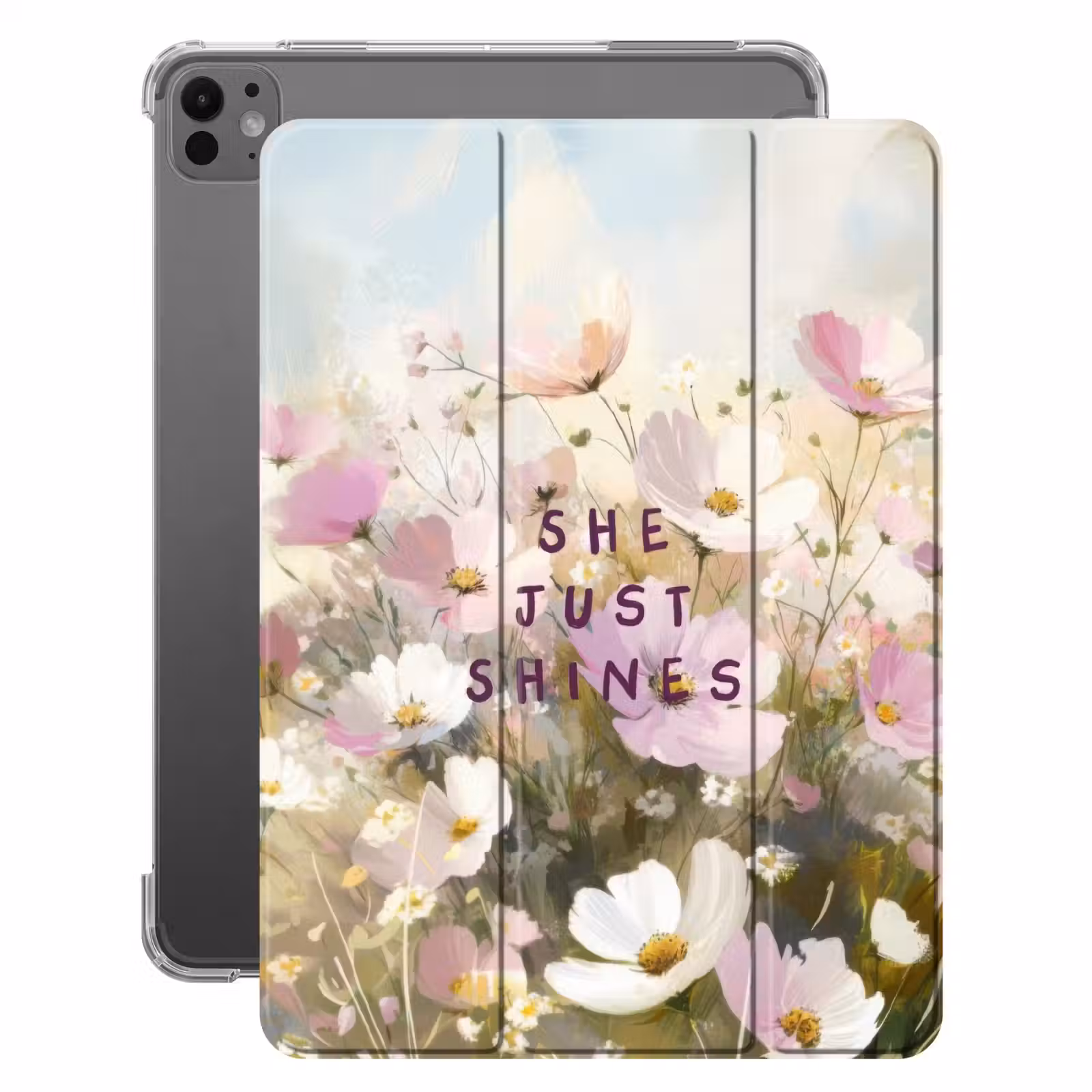 iPad-Hülle - Zitat - Blumen - Malerisch — 1
