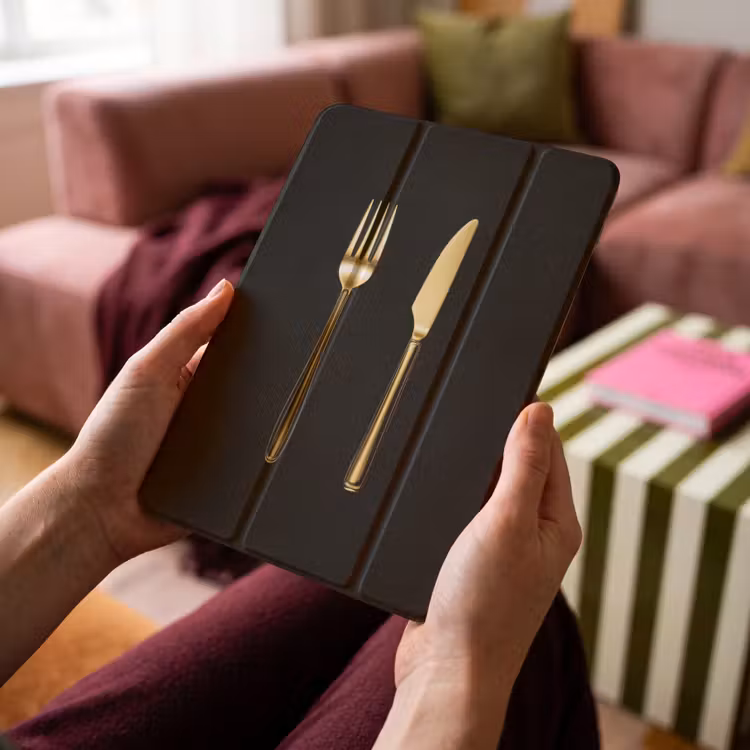 iPad-Hülle - Besteck - Gold - Messer - Gabel — 4
