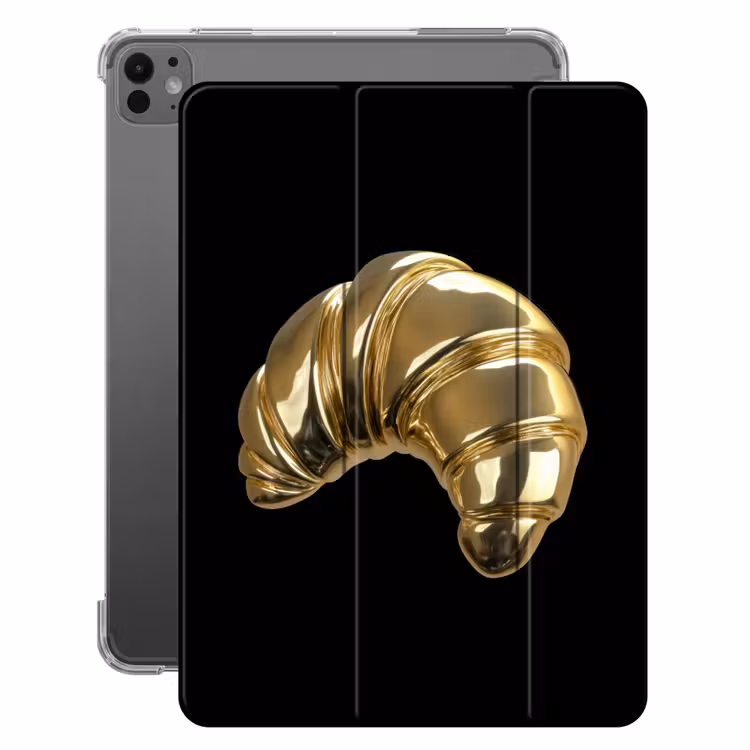 iPad-Hülle - Croissant - Brot - Gold - Schwarz — 1