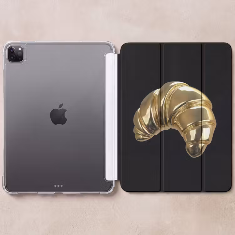 iPad-Hülle - Croissant - Brot - Gold - Schwarz — 6