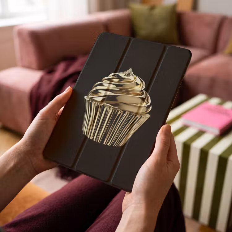 iPad-Hülle - Cupcake - Lebensmittel - Gold - Schwarz — 4
