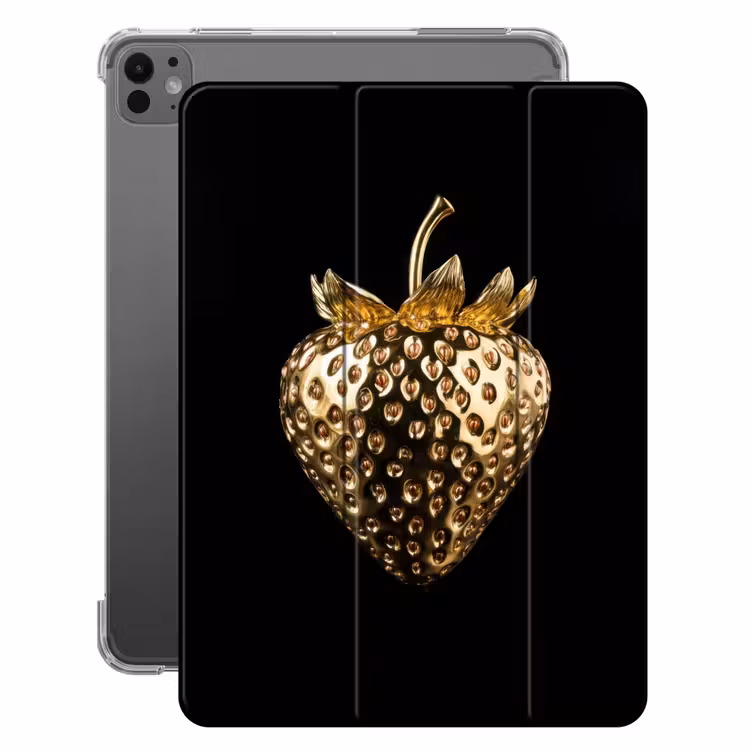 iPad-Hülle - Erdbeere - Gold - Schwarz - Chrom — 1