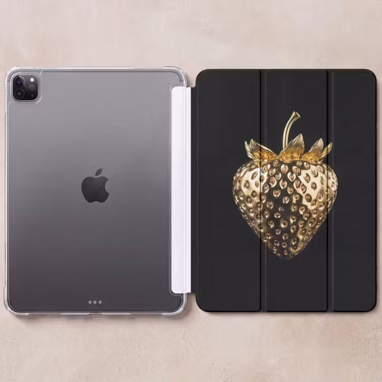 iPad-Hülle - Erdbeere - Gold - Schwarz - Chrom — 6
