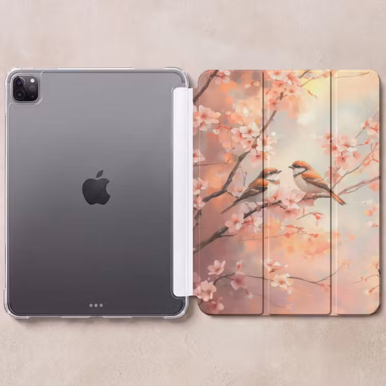iPad-Hülle - Vögel - Romantisch - Blühende Zweige — 6