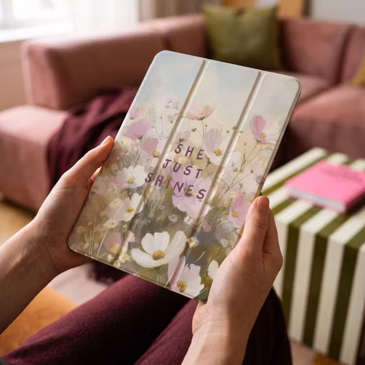 iPad-Hülle - Zitat - Blumen - Malerisch — 4
