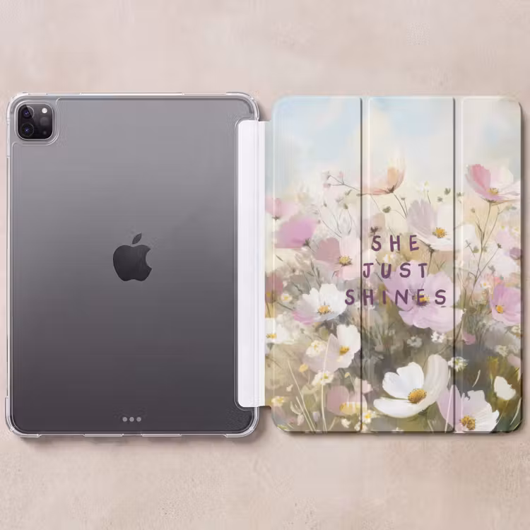 iPad-Hülle - Zitat - Blumen - Malerisch — 6