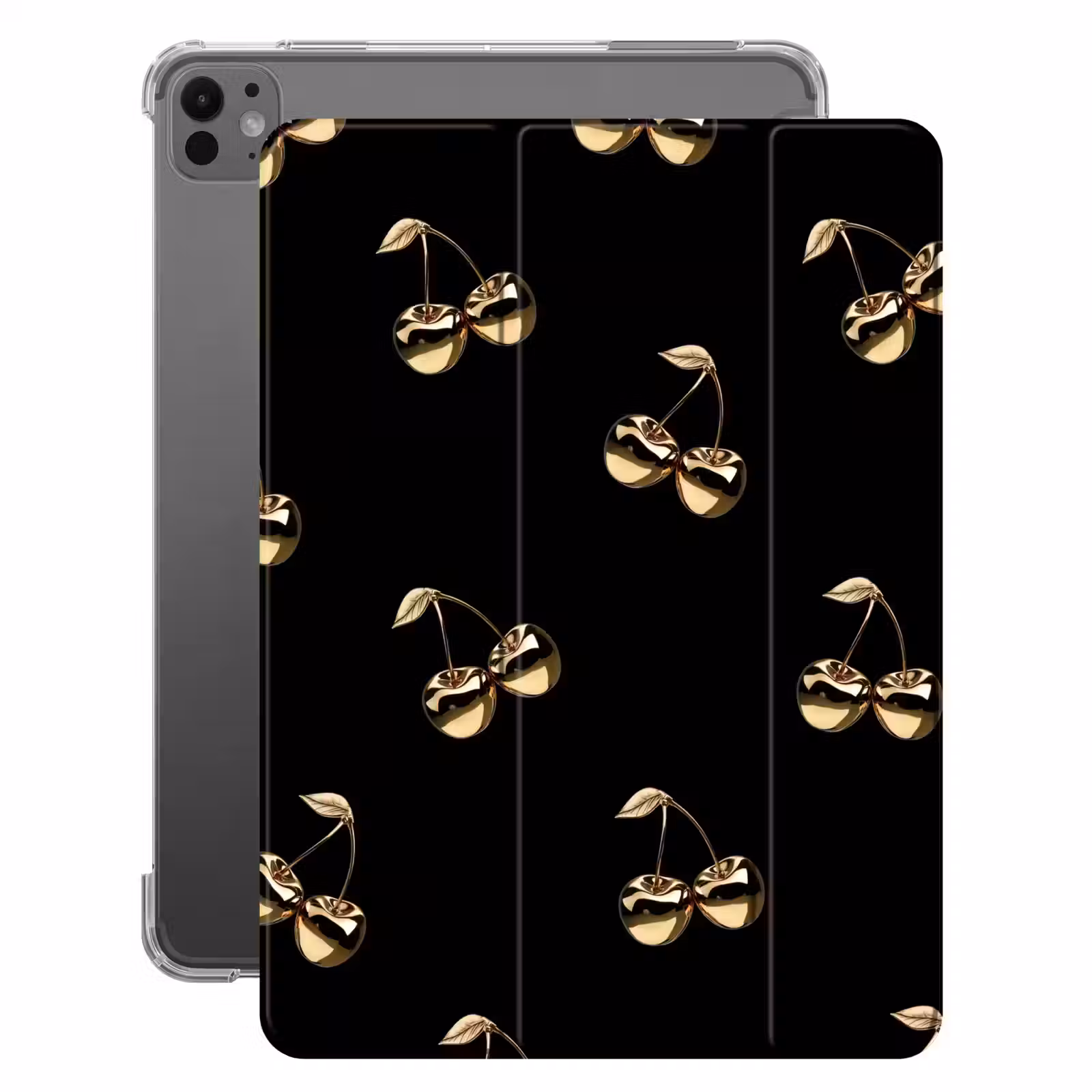iPad-Hülle - Muster - Kirsche - Gold - Chrom — 1