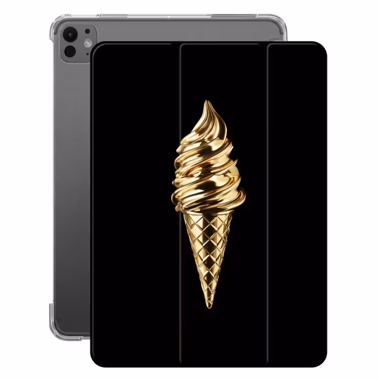 iPad-Hülle - Eiscreme - Gold - Schwarz - Lebensmittel — 1