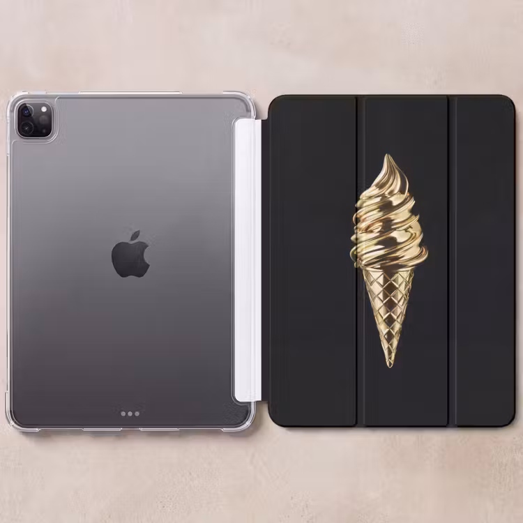 iPad-Hülle - Eiscreme - Gold - Schwarz - Lebensmittel — 6