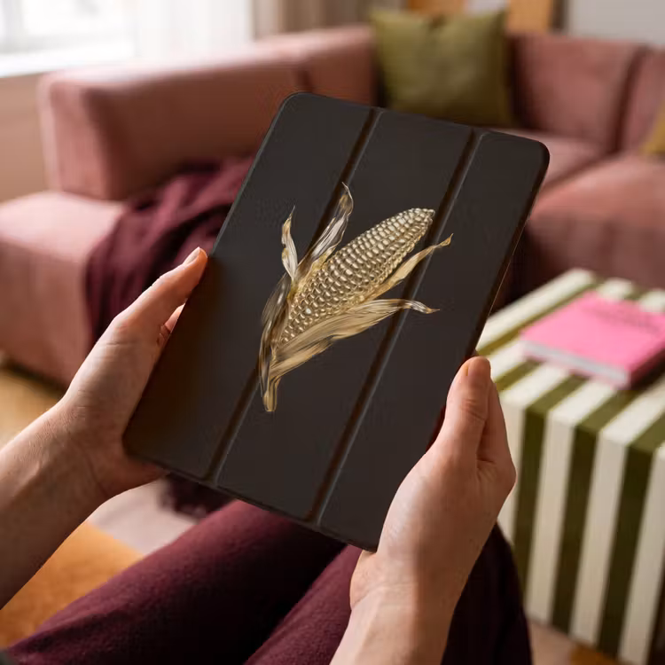 iPad-Hülle - Mais - Lebensmittel - Gold - Schwarz — 4