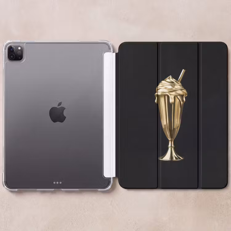 iPad-Hülle - Milchshake - Gold - Trinkend - Schwarz — 6