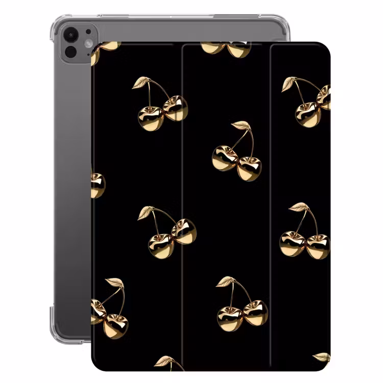 iPad-Hülle - Muster - Kirsche - Gold - Chrom — 1