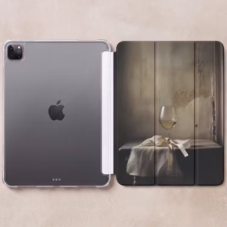 iPad-Hülle - Schleife - Beige - Weiß - Wein — 6