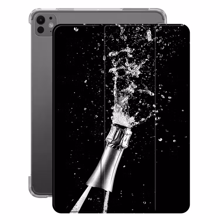iPad-Hülle - Champagner - Schwarz - Spritzer - Popping — 1