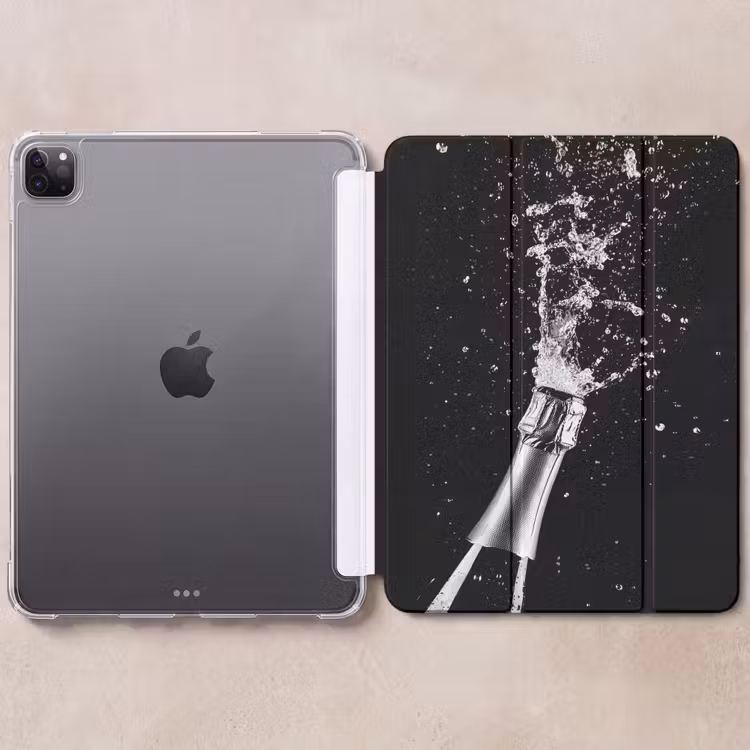 iPad-Hülle - Champagner - Schwarz - Spritzer - Popping — 6