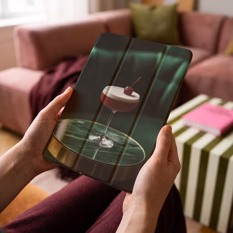 iPad-Hülle - Kirsche - Cocktail - Rot - Marmor — 4