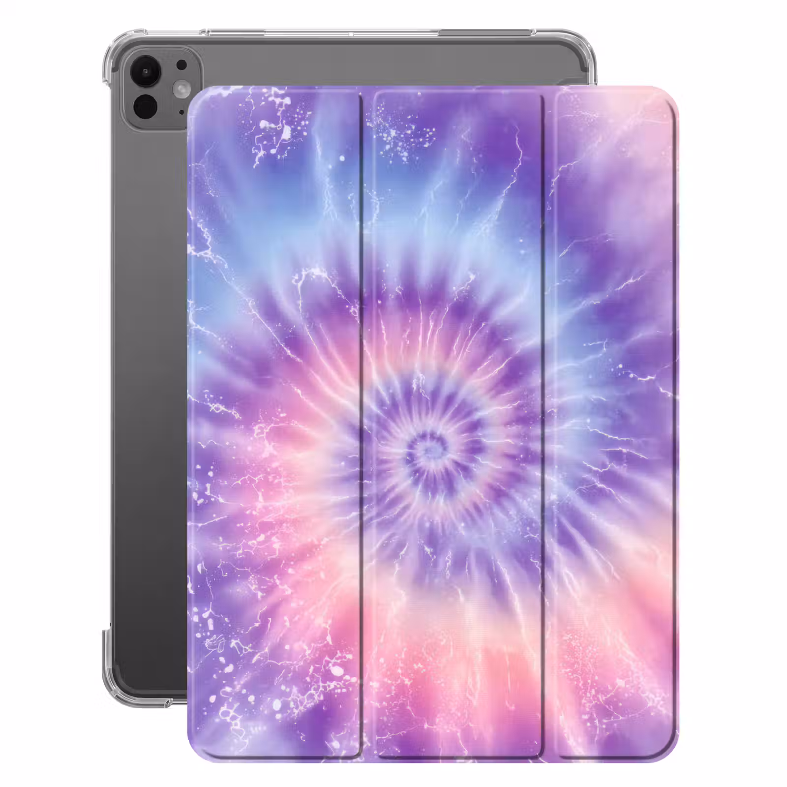 iPad-Hülle - Pastelltöne - Lila - Spirale - Marmor — 1