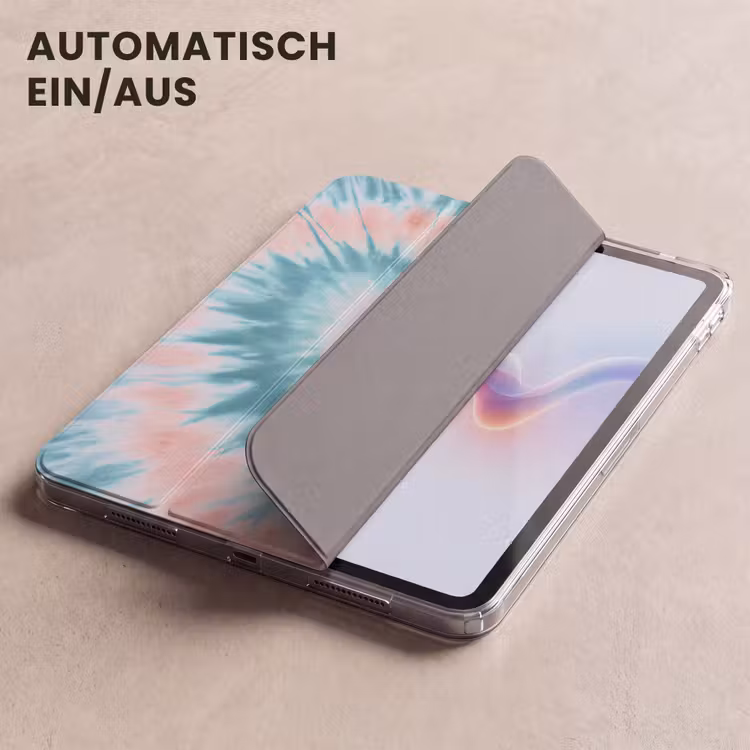 iPad-Hülle - Herzform - Krawattenfärbung - Pastelltöne - Hellgrün — 5