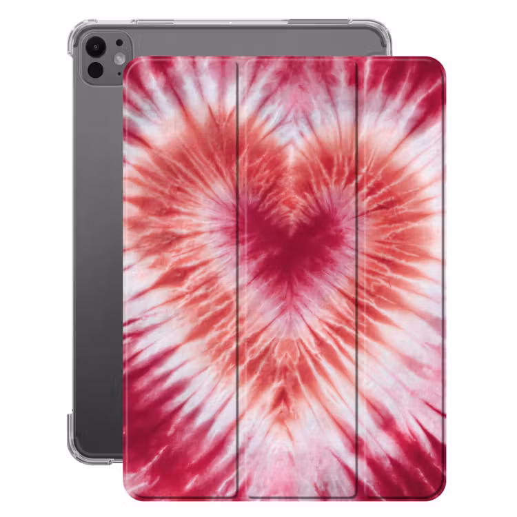 iPad-Hülle - Herzform - Rosa - Krawattenfärbung — 1