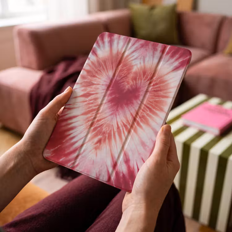 iPad-Hülle - Herzform - Rosa - Krawattenfärbung — 4
