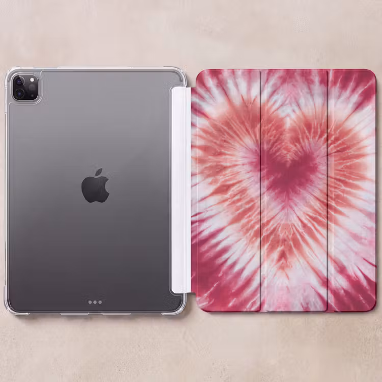 iPad-Hülle - Herzform - Rosa - Krawattenfärbung — 6