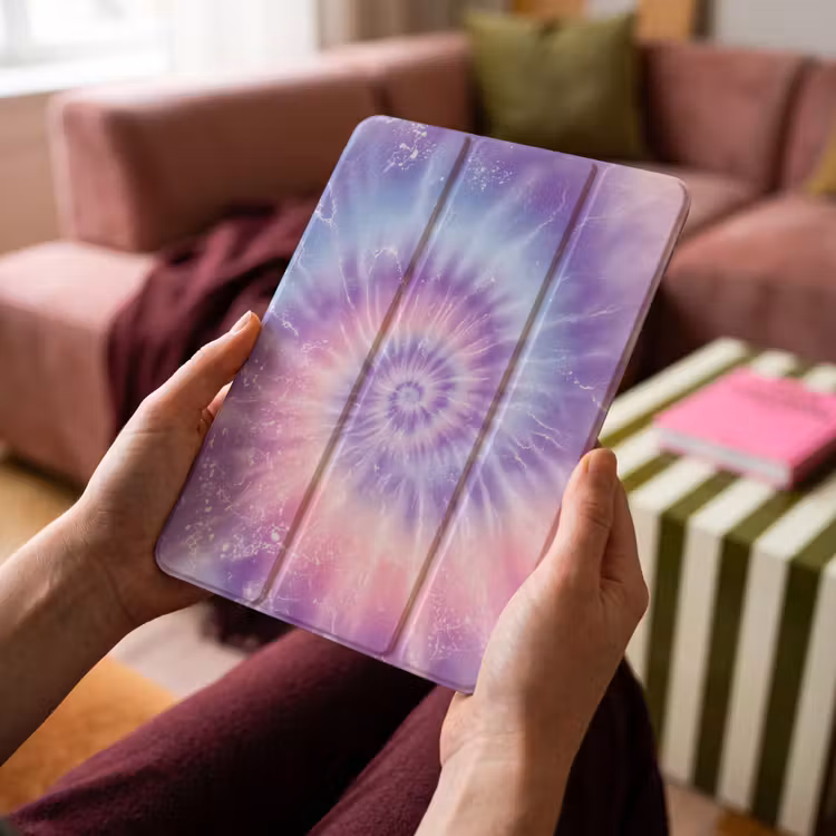 iPad-Hülle - Pastelltöne - Lila - Spirale - Marmor — 4