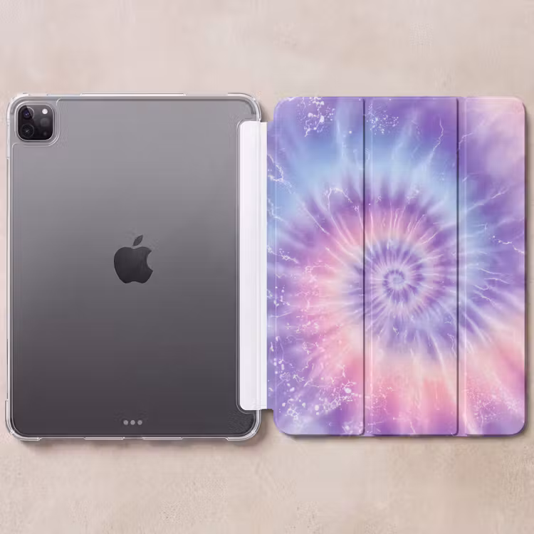 iPad-Hülle - Pastelltöne - Lila - Spirale - Marmor — 6
