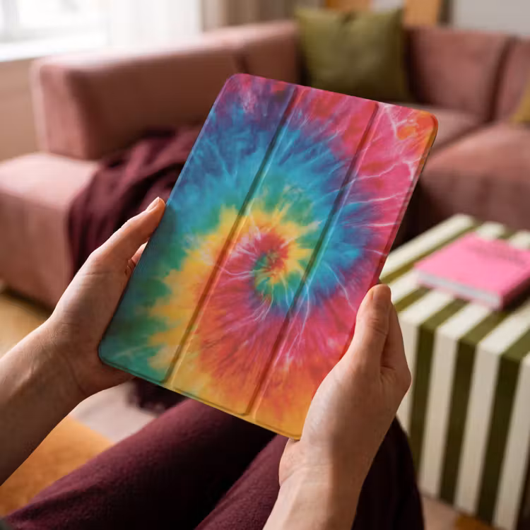 iPad-Hülle - Regenbogen - Krawattenfärbung - Bunt - Blau — 4