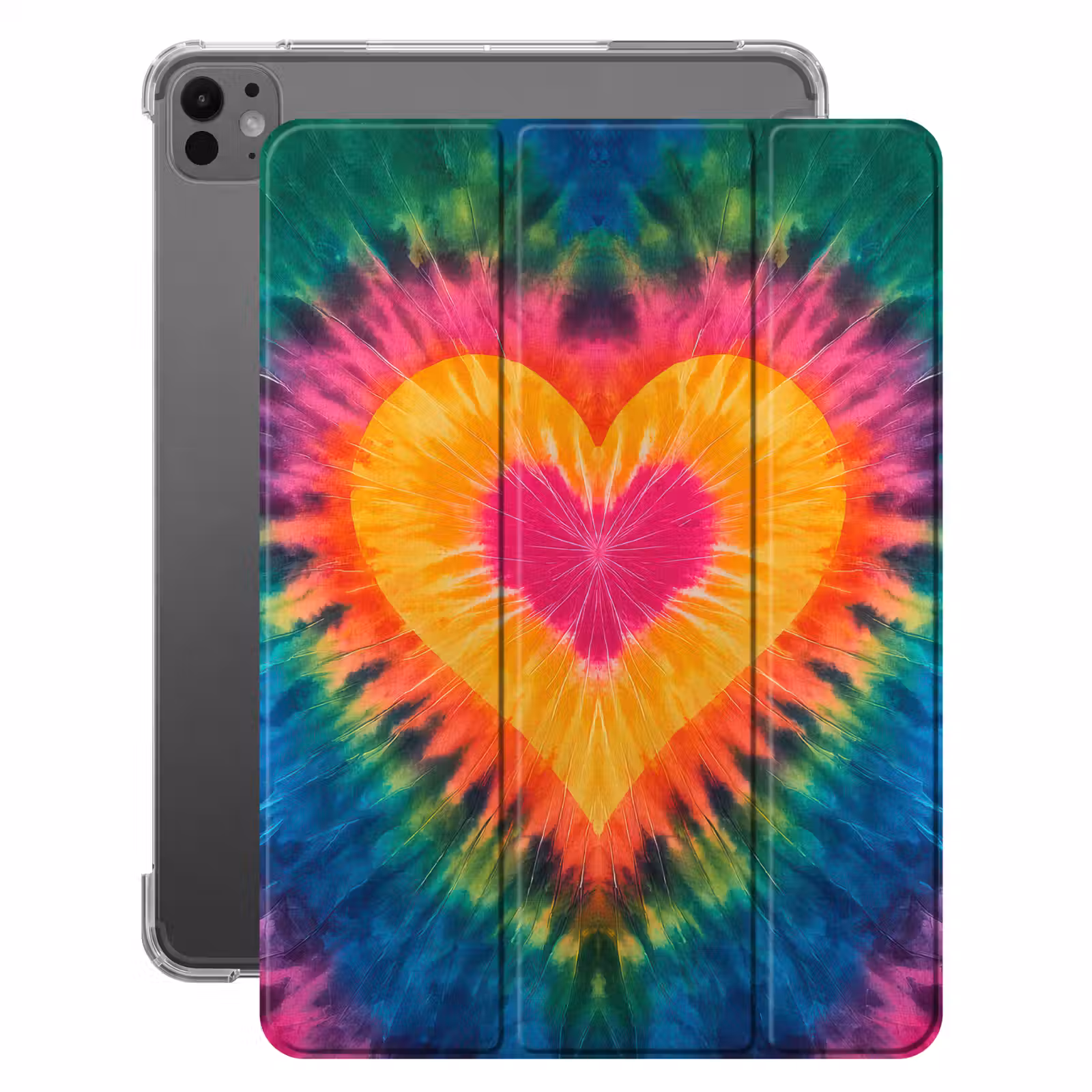 iPad-Hülle - Herz - Krawattenfärbung - Farbenfroh — 1