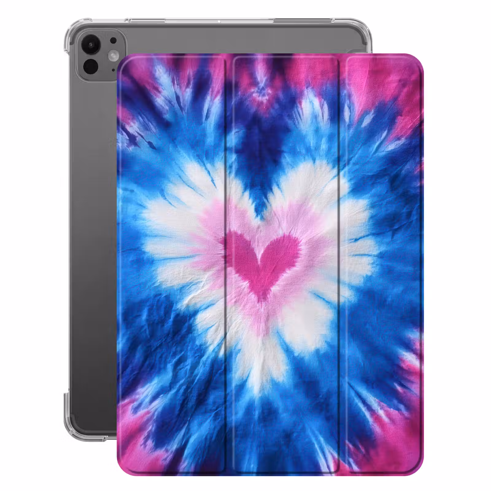 iPad-Hülle - Herzförmig - Krawattenfärbung - Lila — 1