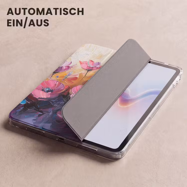 iPad-Hülle - Blumen - Lila - Farbenfroh - Handbemalt - Kunst — 5