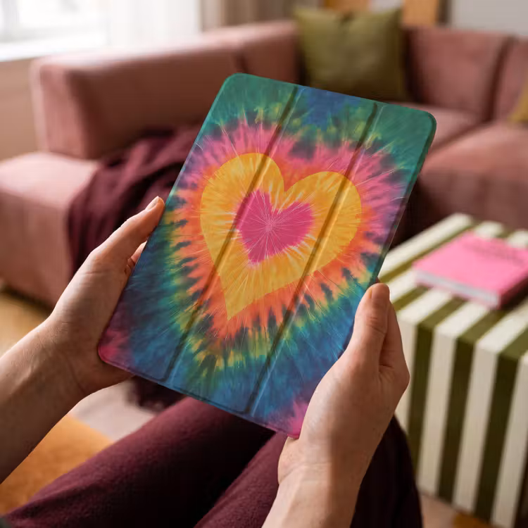 iPad-Hülle - Herz - Krawattenfärbung - Farbenfroh — 4