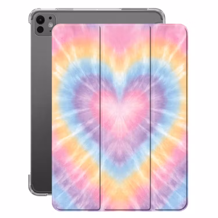 iPad-Hülle - Herzform - Pastellfarben - Tie Dye — 1