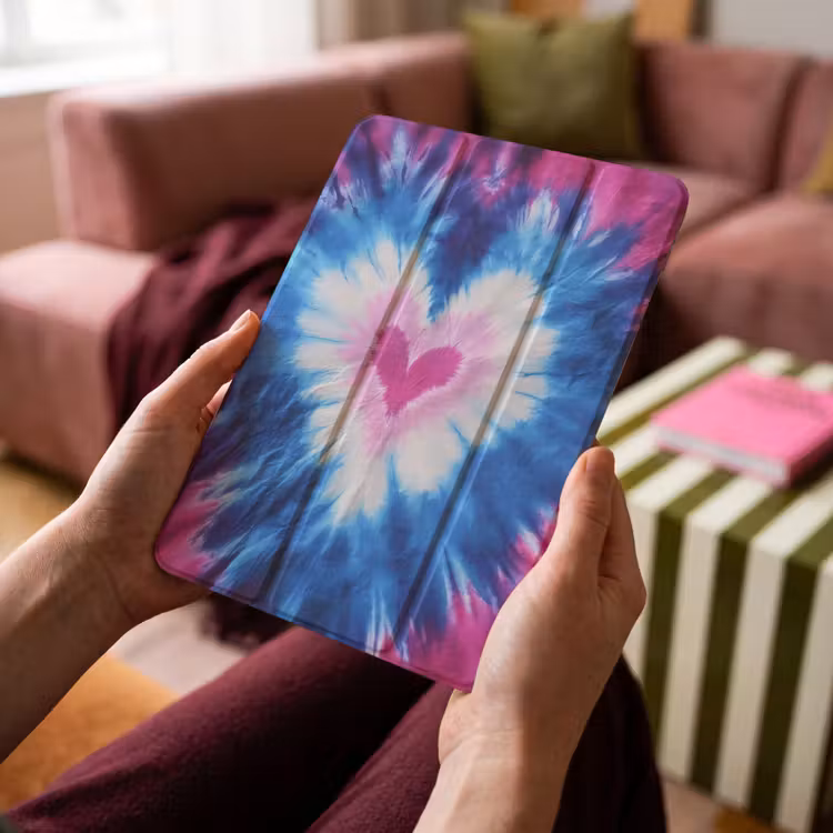 iPad-Hülle - Herzförmig - Krawattenfärbung - Lila — 4
