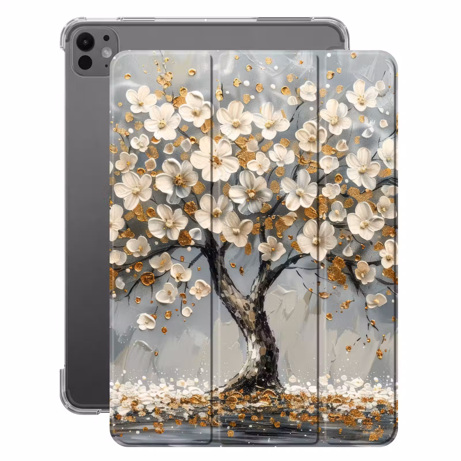 iPad-Hülle - Baum - Gold - Blumen - Abstrakt - Kunst — 1