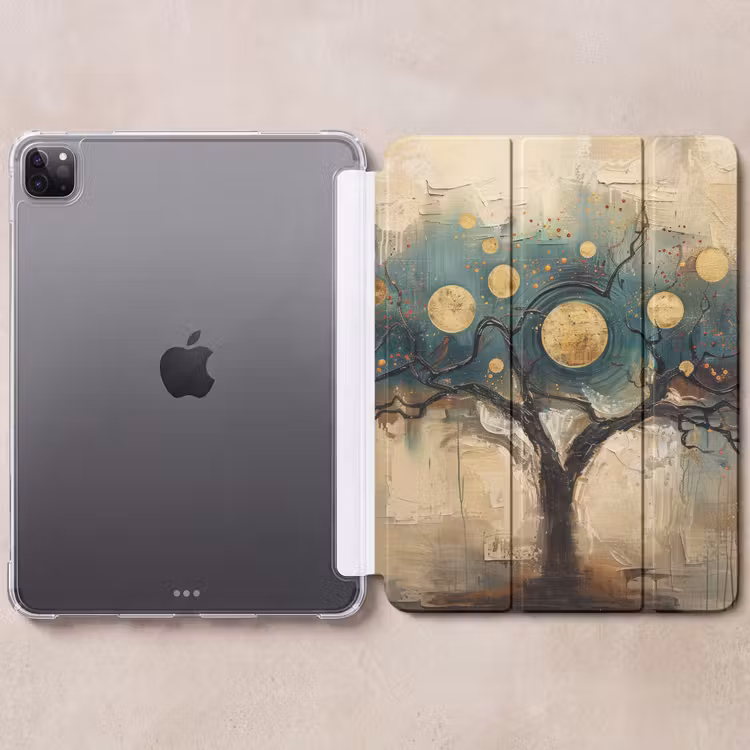 iPad-Hülle - Baum - Abstrakt - Braun - Gold - Industriell — 6