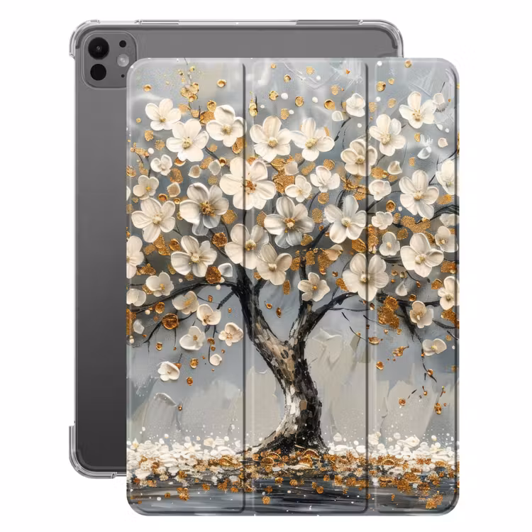 iPad-Hülle - Baum - Gold - Blumen - Abstrakt - Kunst — 1