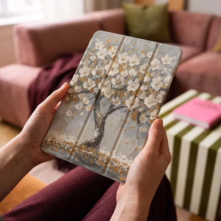 iPad-Hülle - Baum - Gold - Blumen - Abstrakt - Kunst — 4