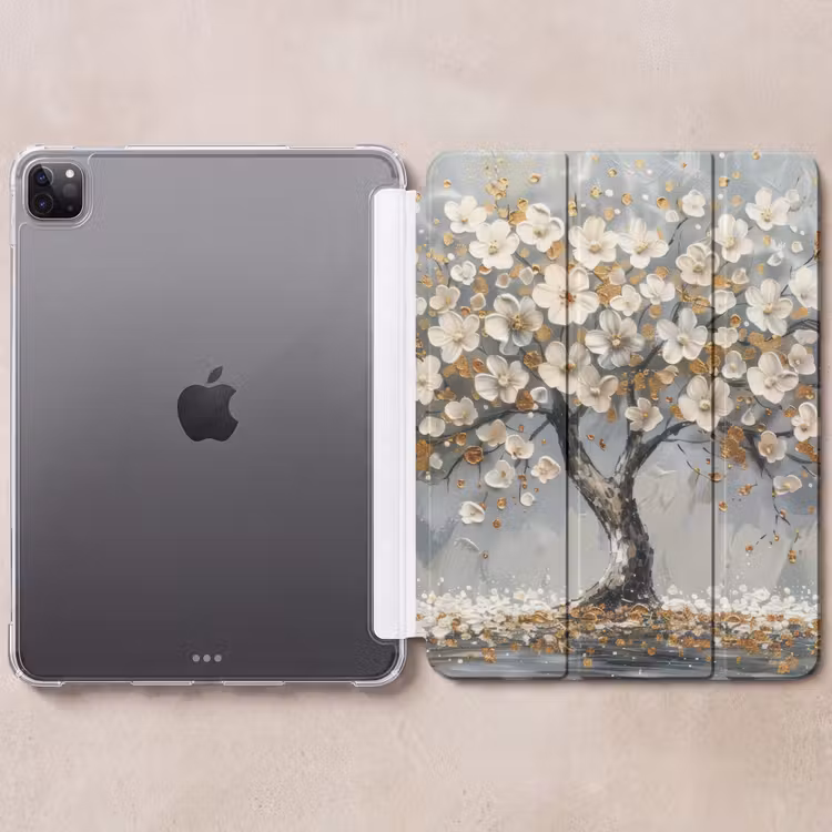 iPad-Hülle - Baum - Gold - Blumen - Abstrakt - Kunst — 6