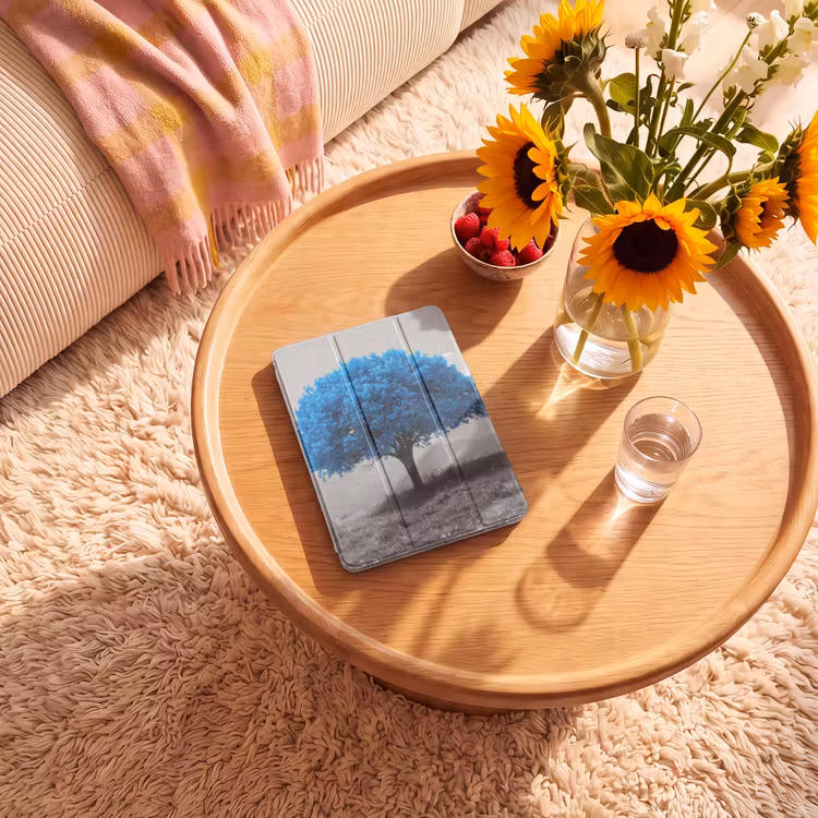 iPad-Hülle - Baum - Natur - Blau - Schwarz und weiß — 2