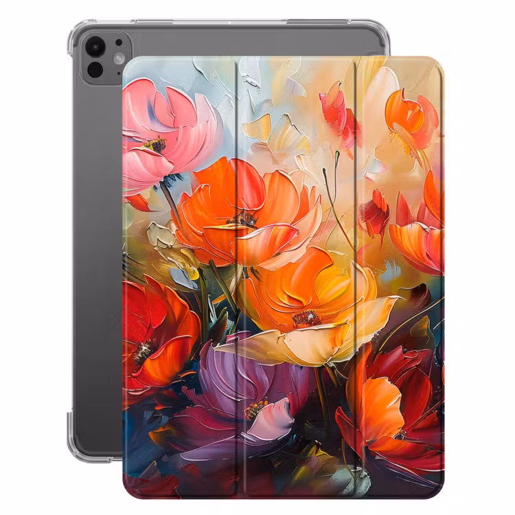 iPad-Hülle - Blumen - Bunt - Malerei - Abstrakt - Kunst — 1