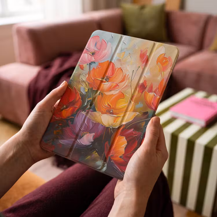 iPad-Hülle - Blumen - Bunt - Malerei - Abstrakt - Kunst — 4