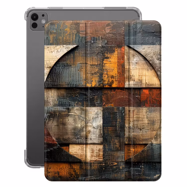 iPad-Hülle - Kunst - Braun - Abstrakt - Holzmotiv — 1