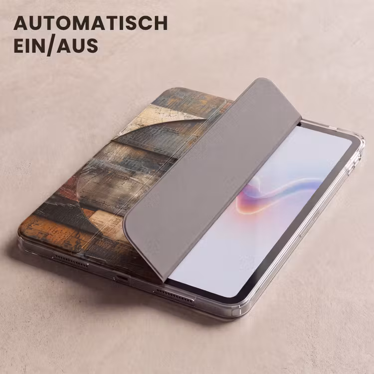iPad-Hülle - Kunst - Braun - Abstrakt - Holzmotiv — 5