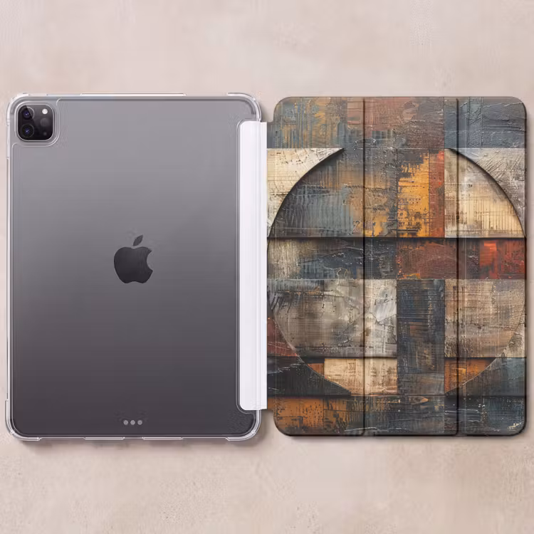 iPad-Hülle - Kunst - Braun - Abstrakt - Holzmotiv — 6